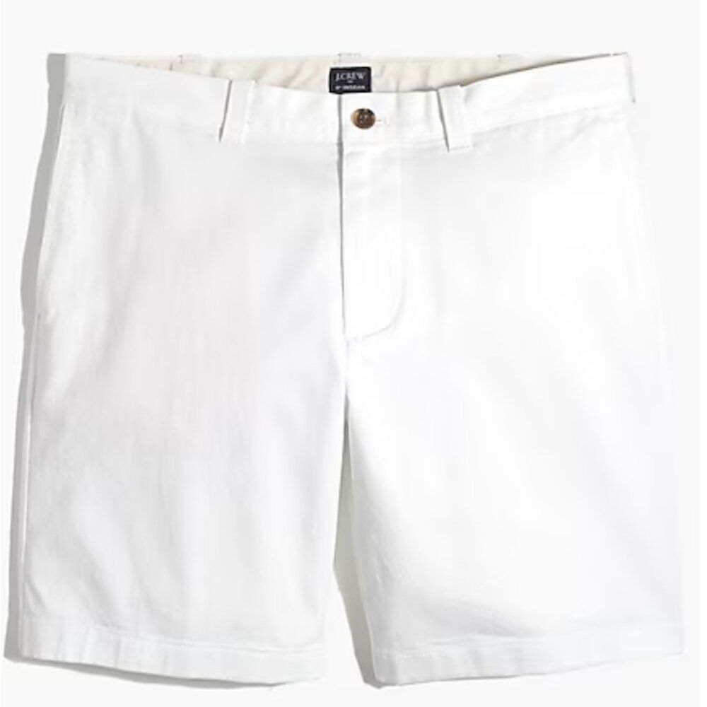 J. Crew Factory 9" flex chino short in white NWT size 28